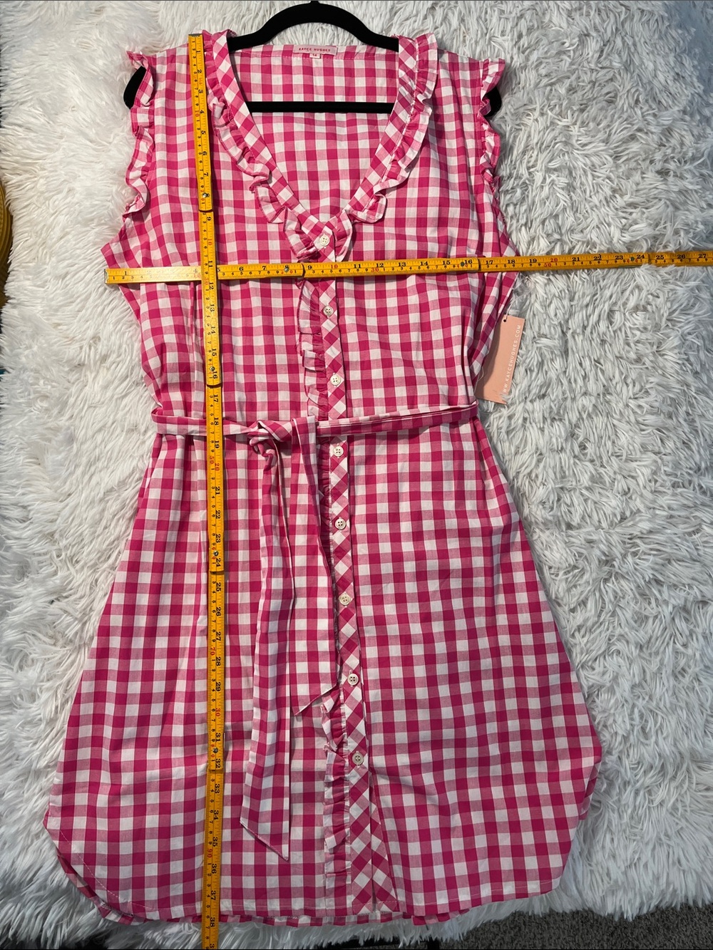 Willa Dress in Pink Gingham by Kayce Hughes 14 NWT - Picture 5 of 7